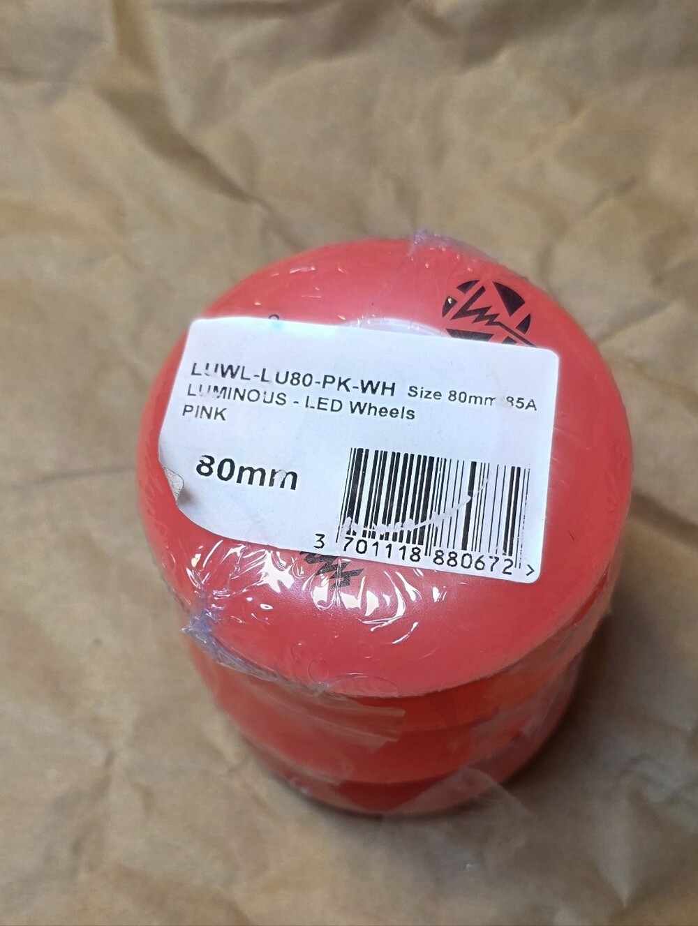 Brand New Luminous LED inline rollerblade light up wheels, 80mm/85A in pink